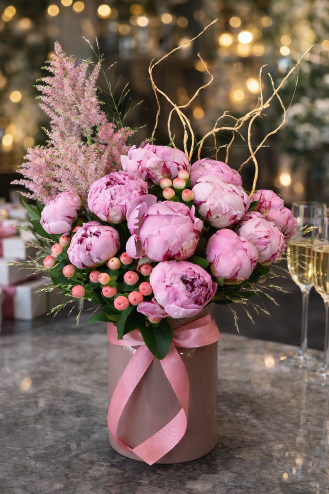 11 Dal Pembe Şakayık ve Astilbe Tasarımı